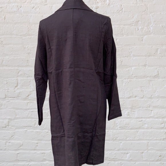 Charcoal Black Button Down Trench Jacket - Picture 5 of 9